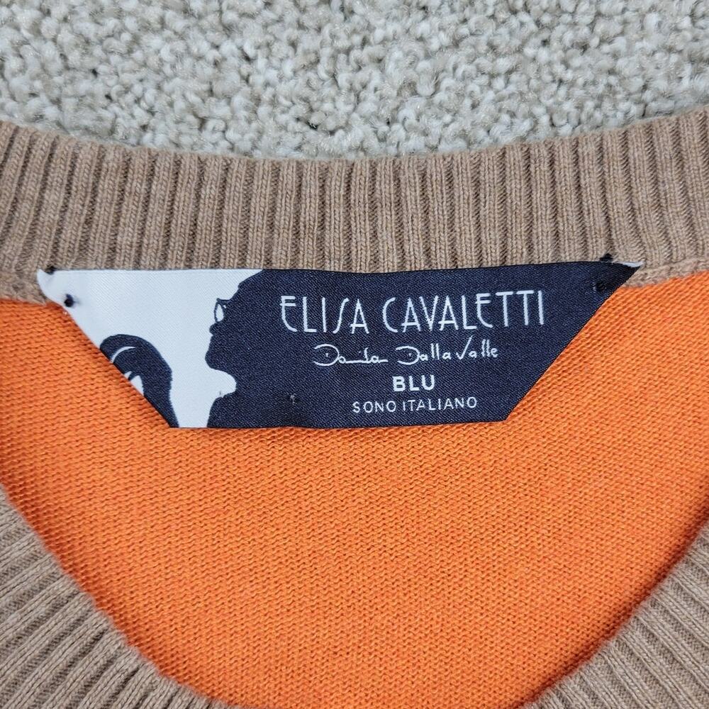 Elisa Cavaletti Blu Sweater Dress Womens 6 Cashmere Wool Blend Patchwork Knit - Picture 2 of 16